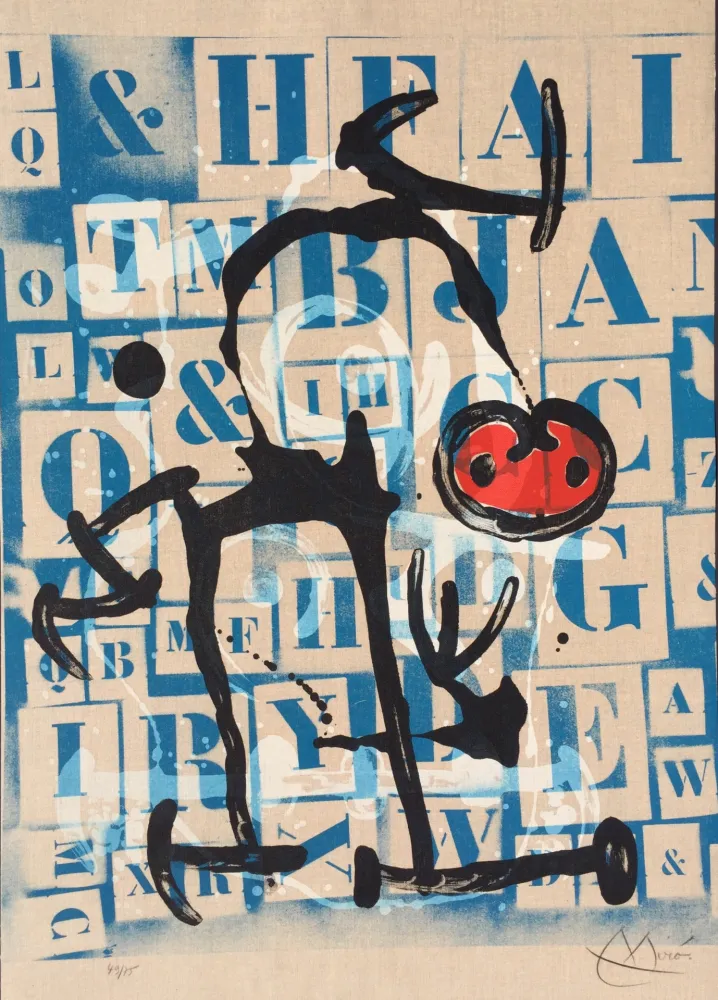 Lithografie Miró - Le Lettre - Rouge