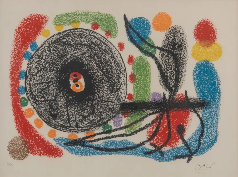 Lithografie Miró - Le Lezard aux plumes d'or