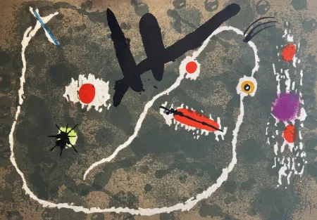 Lithografie Miró - Le Lezard aux plumes d'or