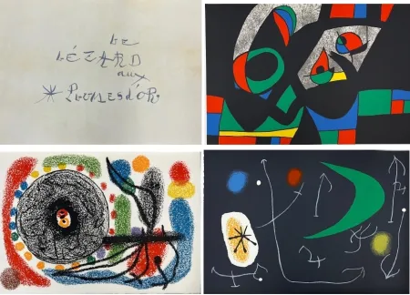 Lithografie Miró - Le lézard  aux plumes d`or