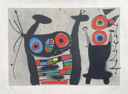 Lithografie Miró - Le Lezard aux Plumes D'or