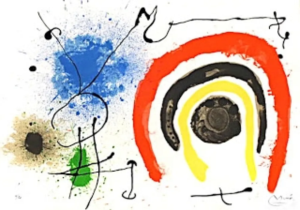 Lithografie Miró - Le lezard aux plumes d'or
