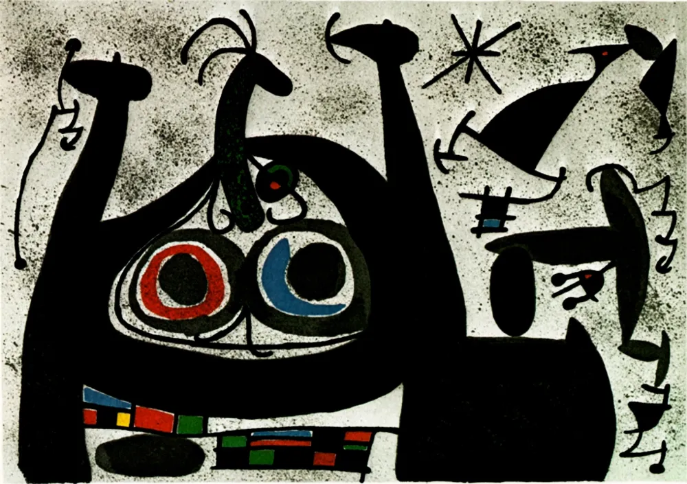 Lithografie Miró -  Le Lezard aux plumes d’or - Arc-en-ciel  - (Maeght 818)