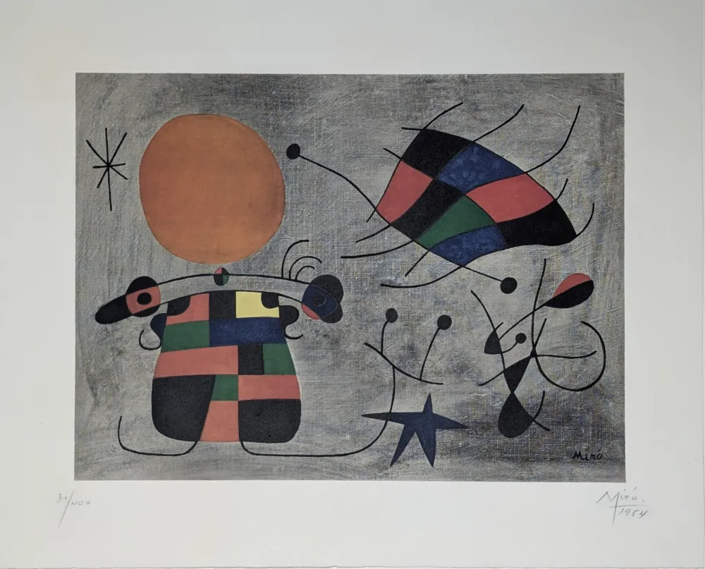 Lithografie Miró - Le Sourire des Ailes Flamboyantes 