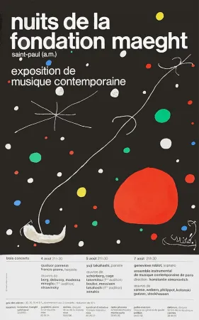 Lithografie Miró - LES NUITS DE LA FONDATION MAEGHT (1967).