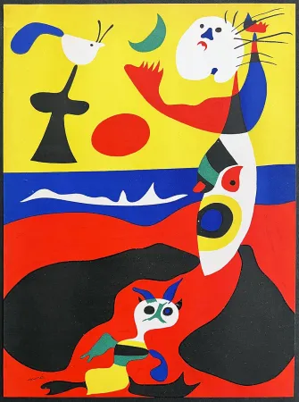 Lithografie Miró - L'ÉTÉ. Lithographie surréaliste, signée dans la composition  (1938)