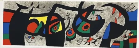 Lithografie Miró - Lezard aux plumes d' or