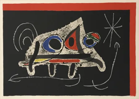 Lithografie Miró - Lezard aux Plumes d'or (M.790)