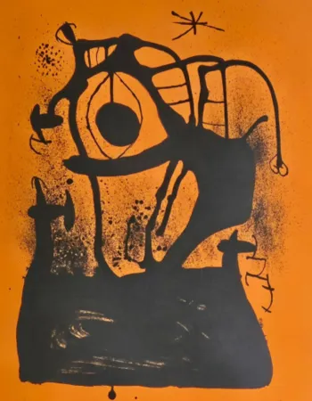 Lithografie Miró - L'Hypnotiseur (orange)