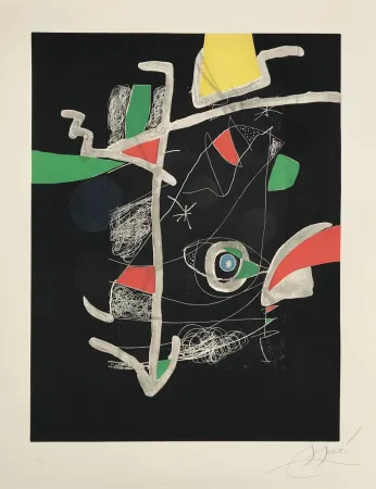 Ets En Aquatint Miró - L'Libre dels Sis Sentits VI (Book of the Six Senses)
