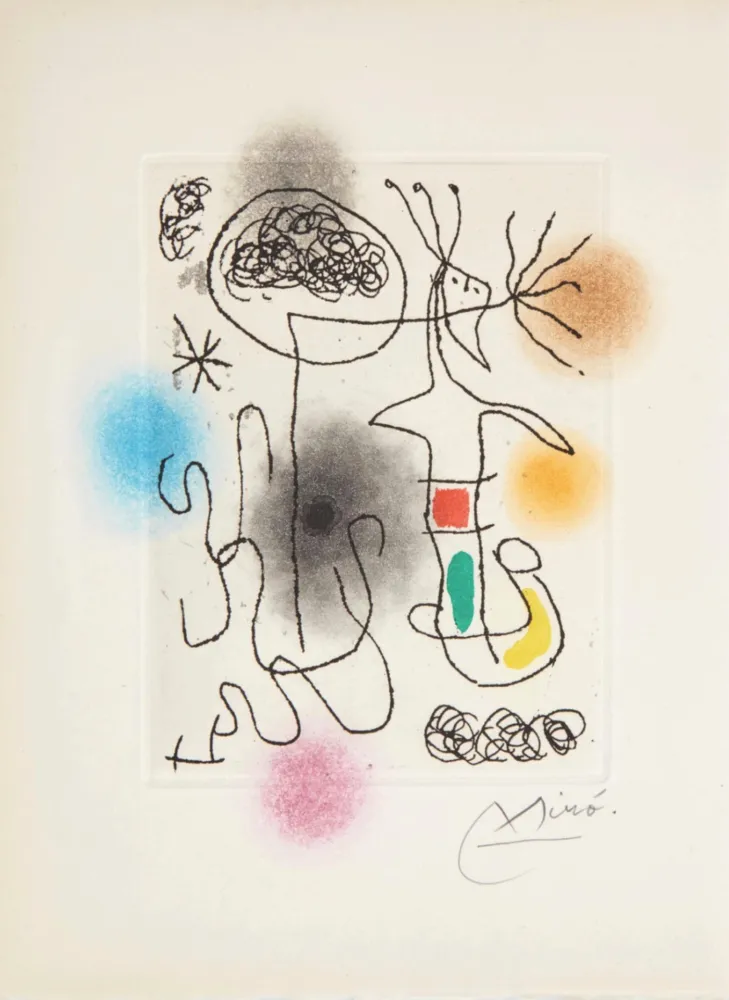 Aquatint Miró - Midi Le Trèfle Blanc