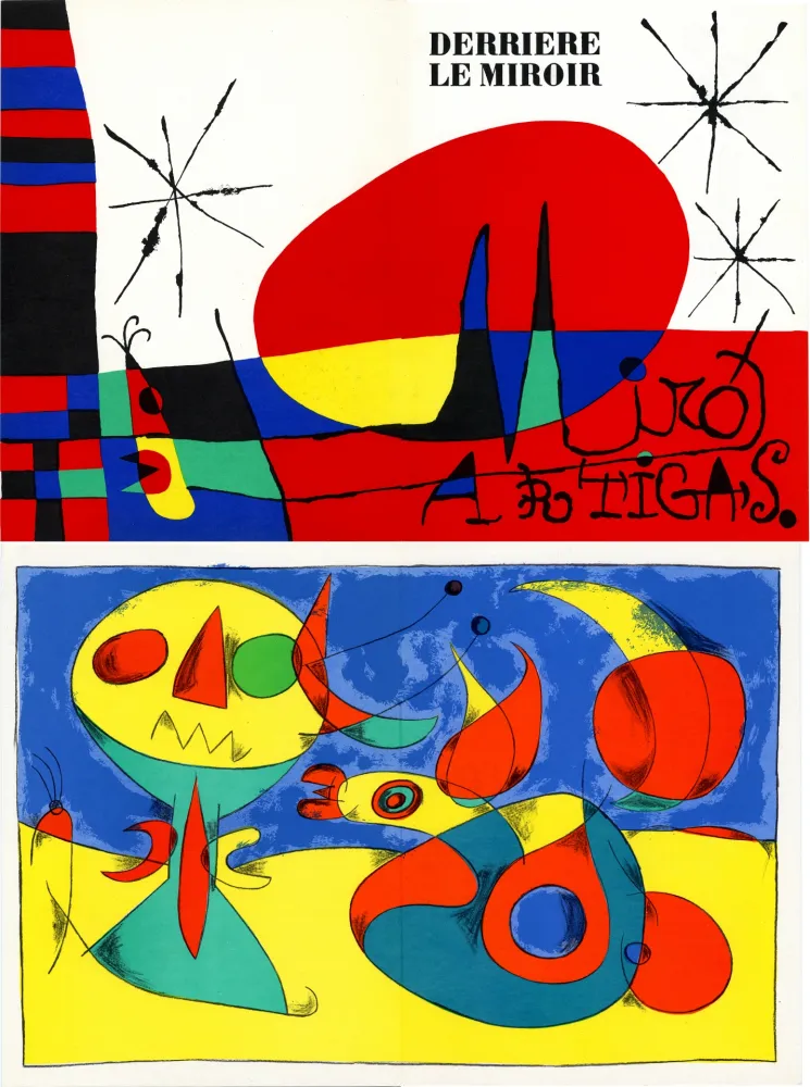 Lithografie Miró - MIRO ARTIGAS: Terres de grand feu. DERRIÈRE LE MIROIR N°87-88-89. 1956.