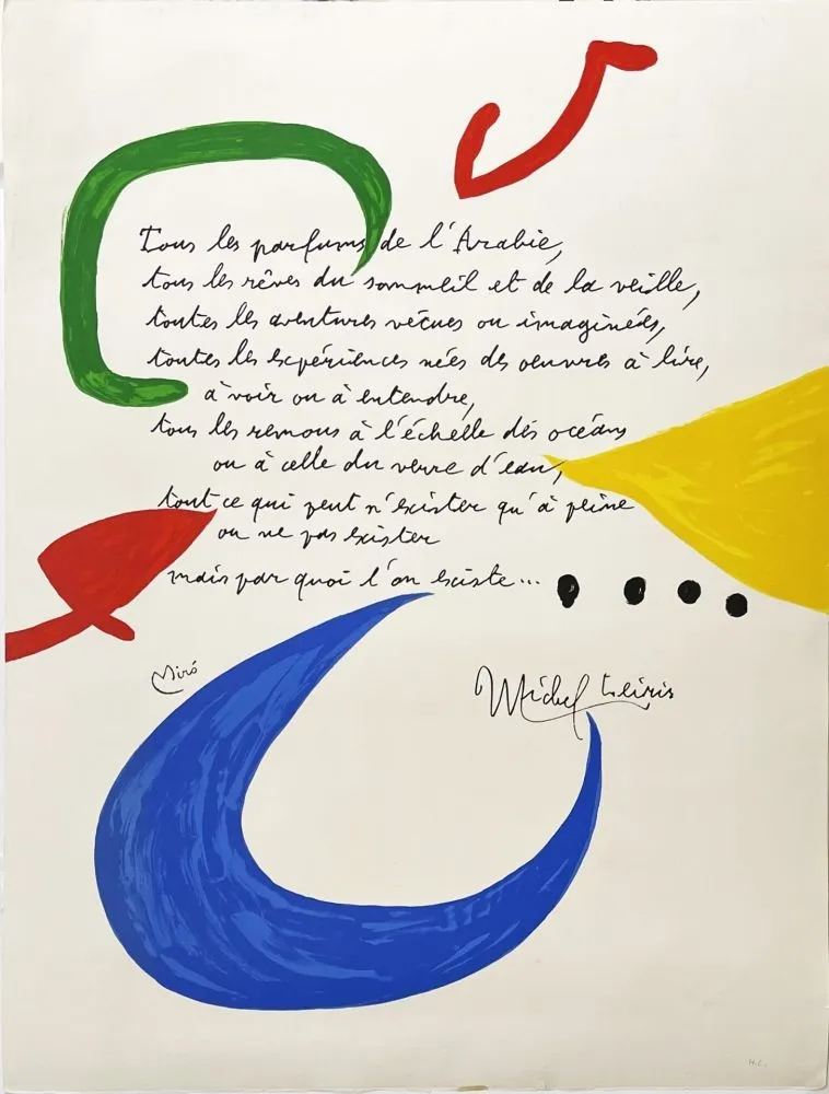 Lithografie Miró - Miro - Leiris 