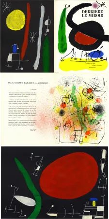 Lithografie Miró - MIRO. L'OISEAU SOLAIRE, L'OISEAU LUNAIRE, ÉTINCELLES. Derrière Le Miroir n° 164-165. Avril-Mai 1967