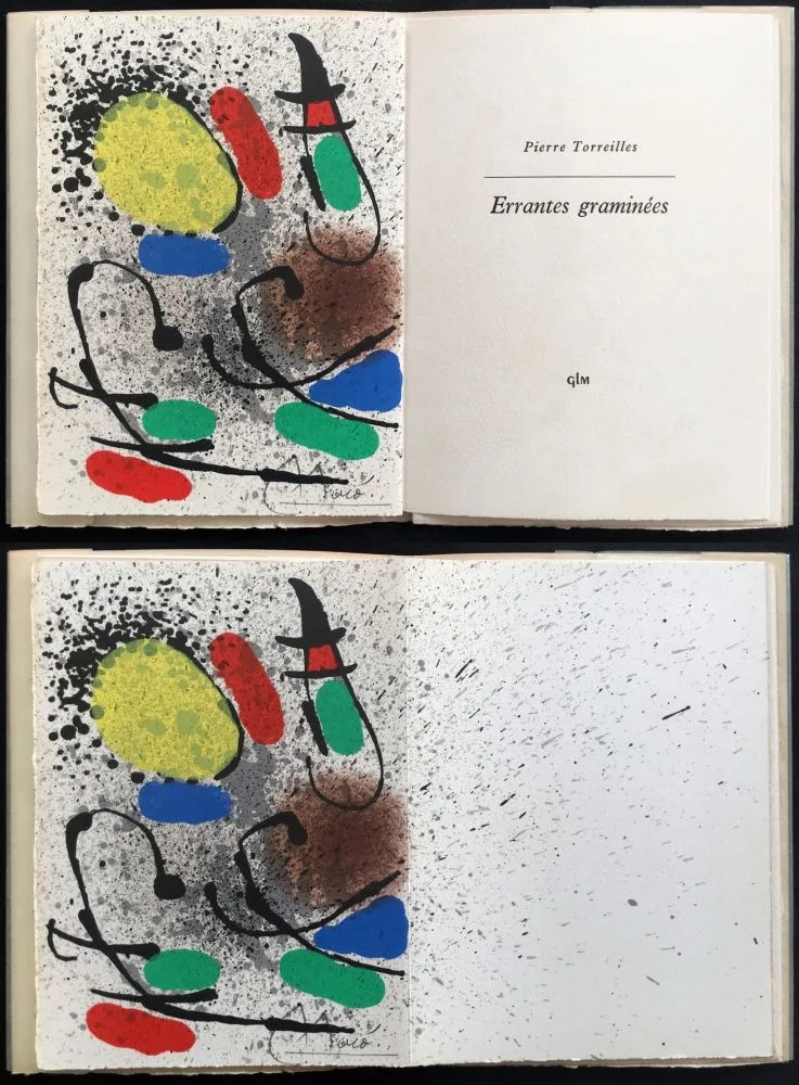 Lithografie Miró - P. Torreilles : ERRANTES GRAMINÉES. Lithographie originale signée (1971)