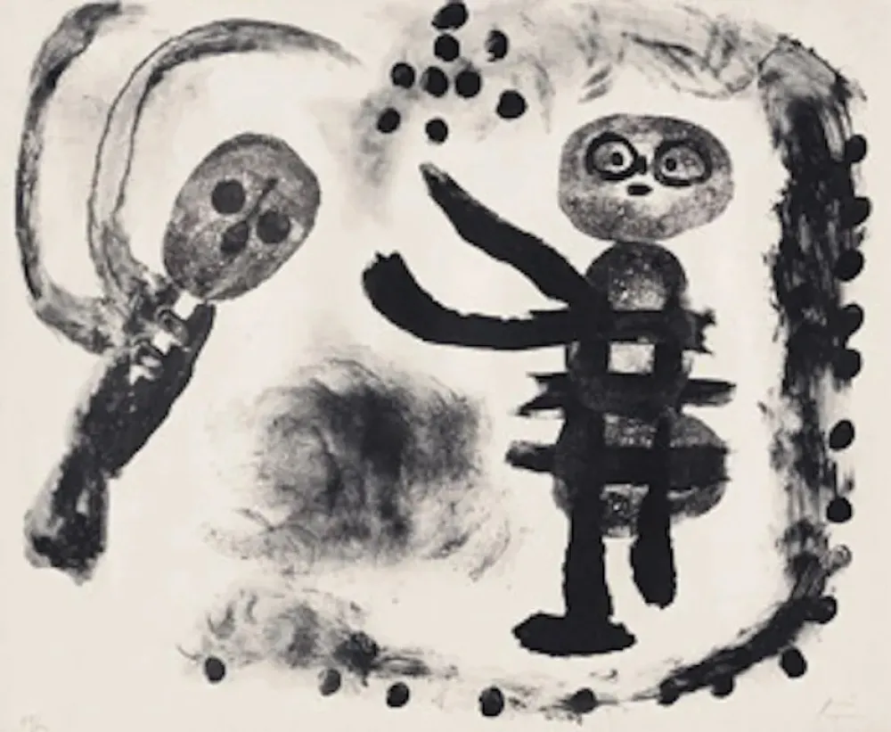 Lithografie Miró - Petite fille au bois