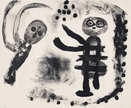 Lithografie Miró - Petite fille au bois
