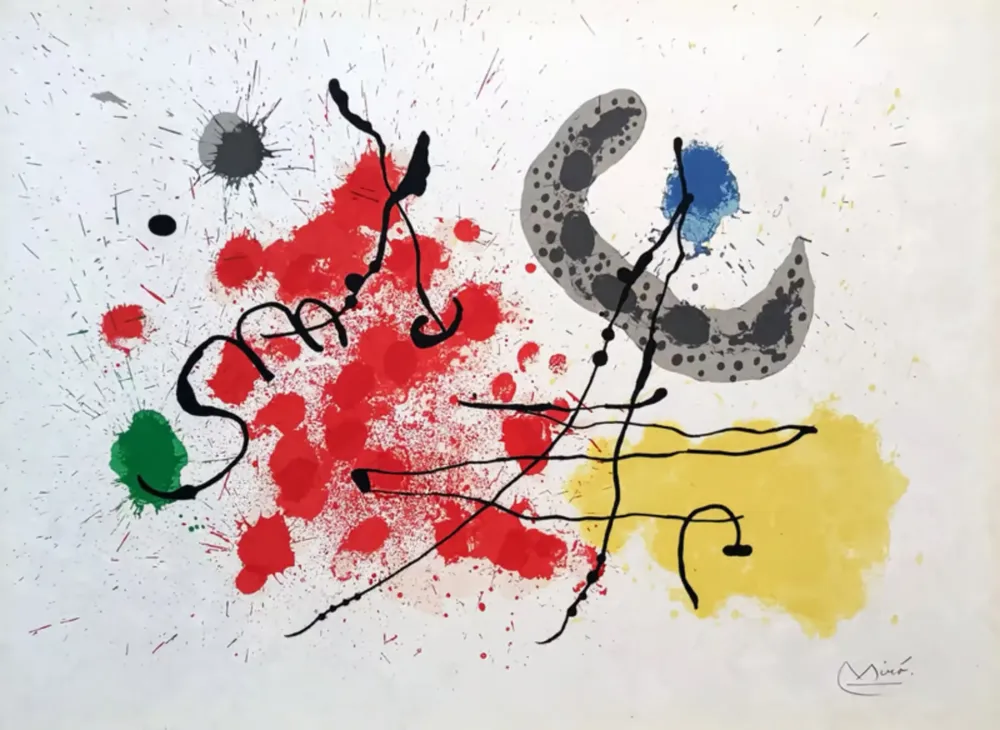 Lithografie Miró - Plate 10 from Le Lezard aux Plumes d'or