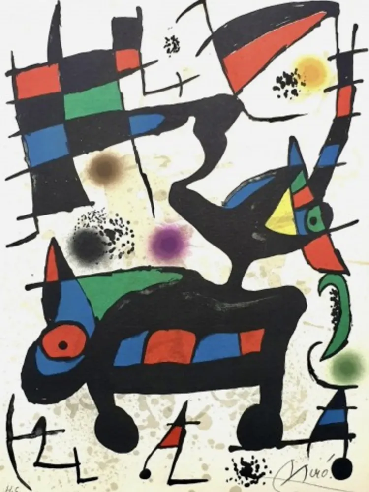 Lithografie Miró - Plate I from Oda à Joan Miró