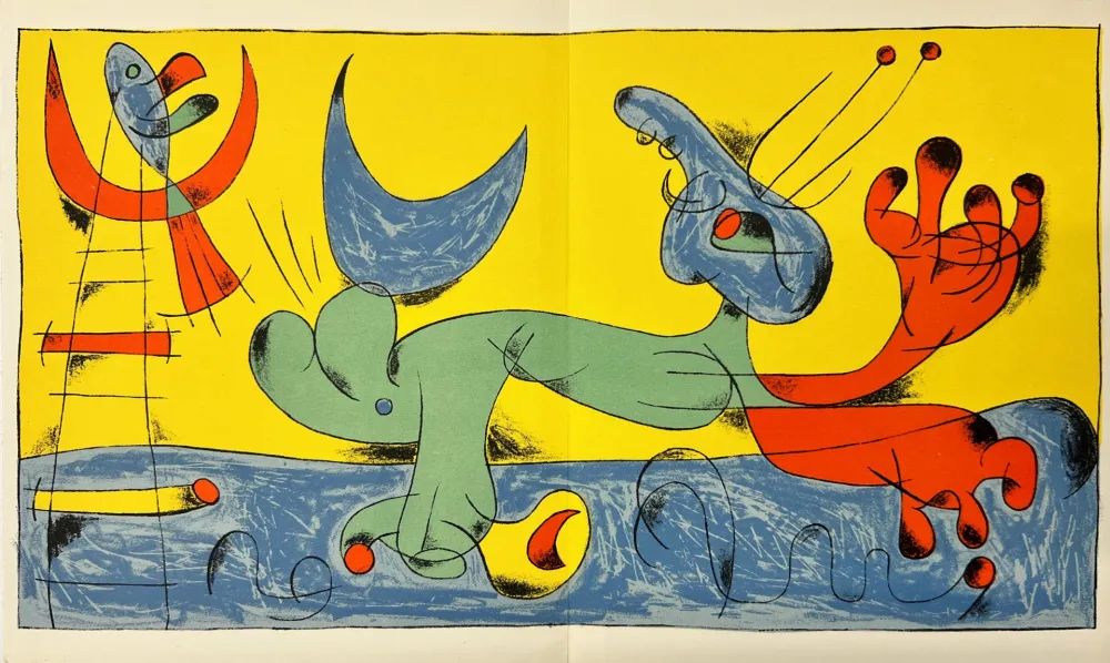 Lithografie Miró - Playing Dog