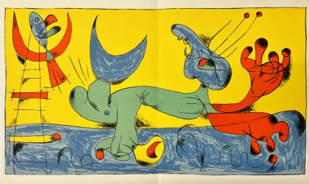 Lithografie Miró - Playing Dog