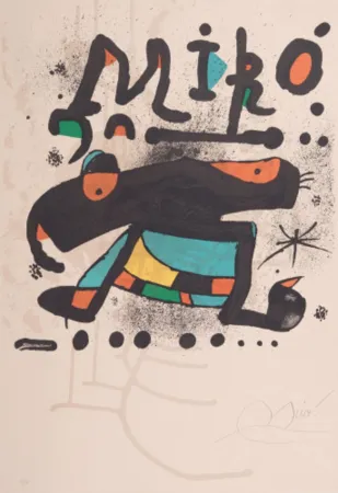 Lithografie Miró - Poster for the exhibition '100 sculptures'