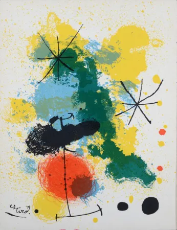 Lithografie Miró - Pour Fernand Mourlot, 1964.