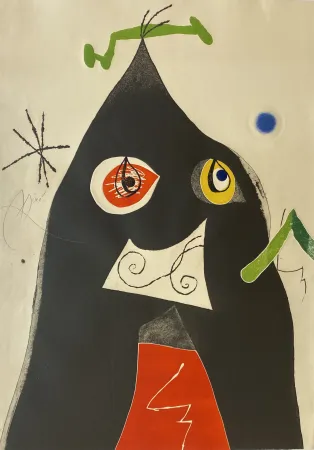 Ets En Aquatint Miró - Quatre Colors Aparien El Mon I (Four Colors will Beat the World I)
