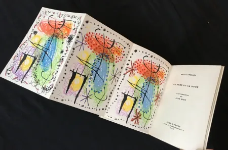 Lithografie Miró - René Cazelles. LA RAME ET LA ROUE. Lithographie de Joan Miro signée et numérotée (1960)