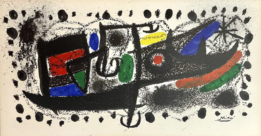Lithografie Miró - Scène d'étoiles