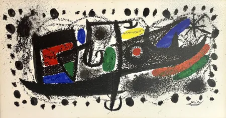 Lithografie Miró - Scène d'étoiles