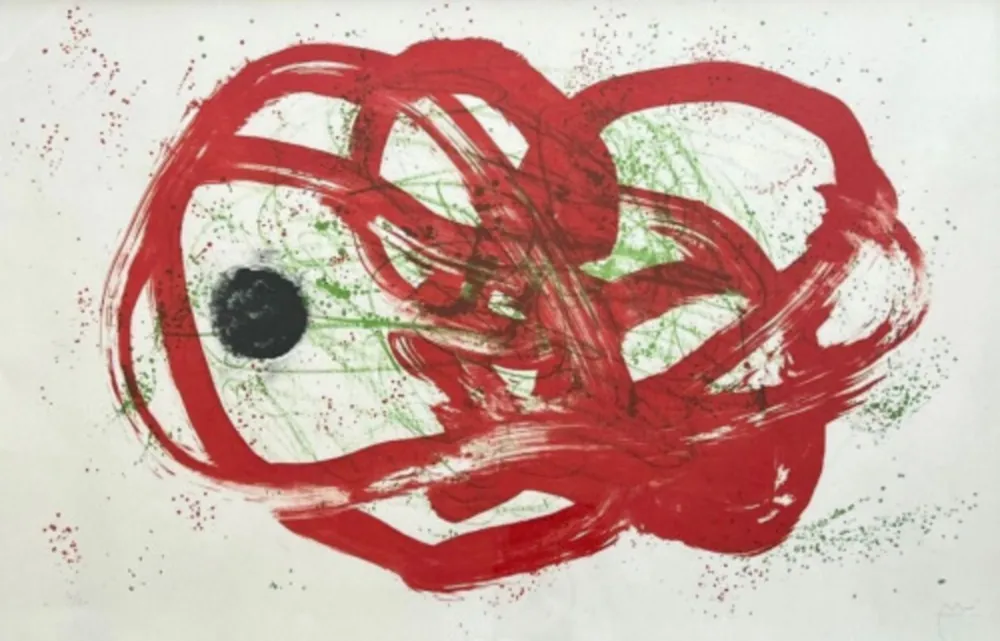 Lithografie Miró - Series I, vert sur rouge