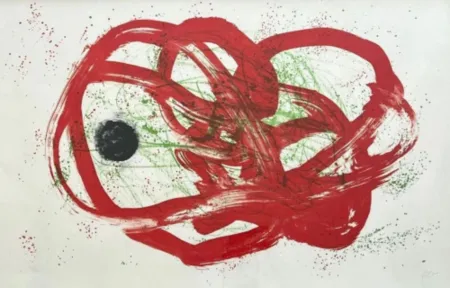 Lithografie Miró - Series I, vert sur rouge
