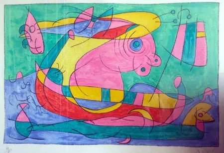 Lithografie Miró - SIN TITULO