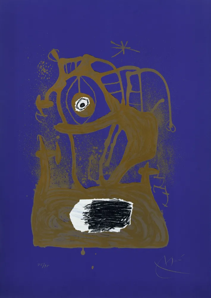 Lithografie Miró - Tempête indigo (La) 