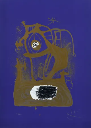 Lithografie Miró - Tempête indigo (La) 