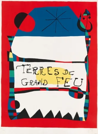 Lithografie Miró - Terres de grand feu, 1956
