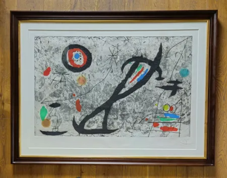 Ets En Aquatint Miró - Trace Sur La Paroi V