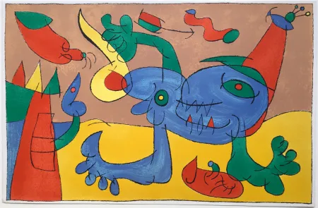 Lithografie Miró - UBU ROI : LE MASSACRE DU ROI DE POLOGNE (1966).