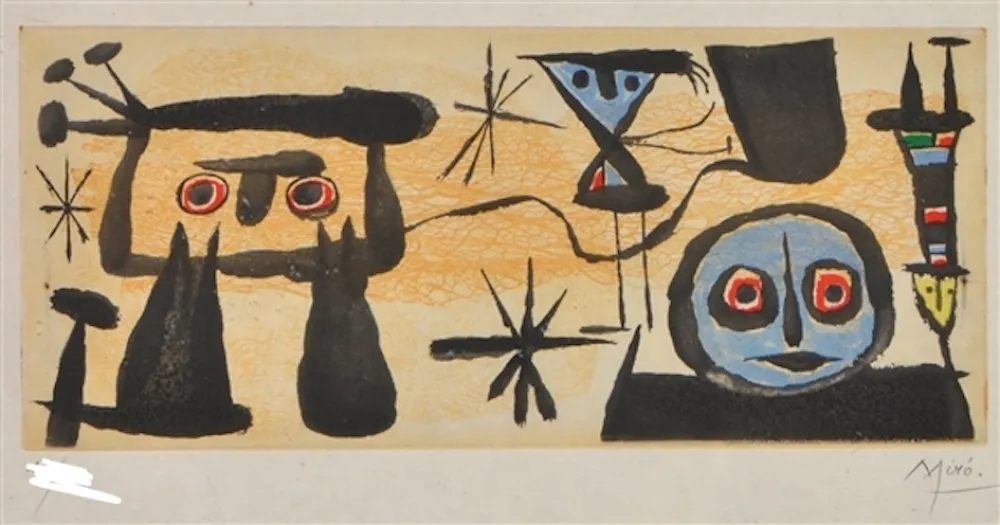 Ets En Aquatint Miró - Un poeme dans chaque livre