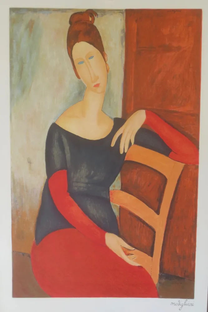 Lithografie Modigliani - Jeanne hebuterne a la chaise