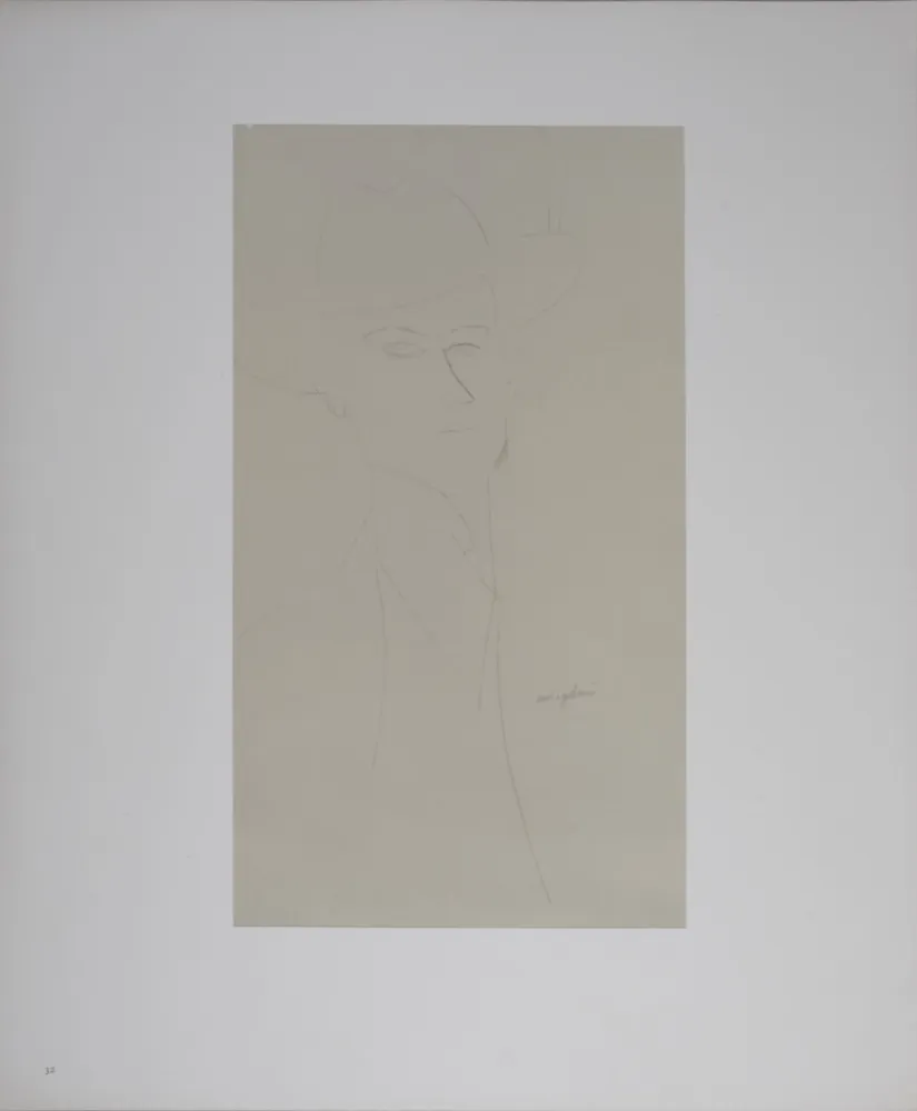 Lithografie Modigliani - Portrait of Man