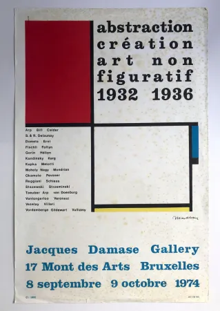 Poster Mondrian - Abstraction-Création art non figuratif 1932-1936 /Jacques Damase Gallery