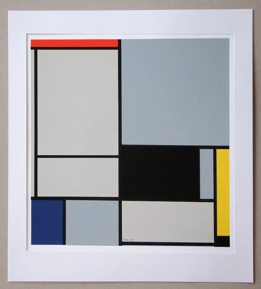 Zeefdruk Mondrian - Compositie - 1921