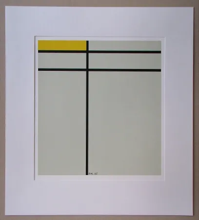 Zeefdruk Mondrian - Compositie met geel - 1935