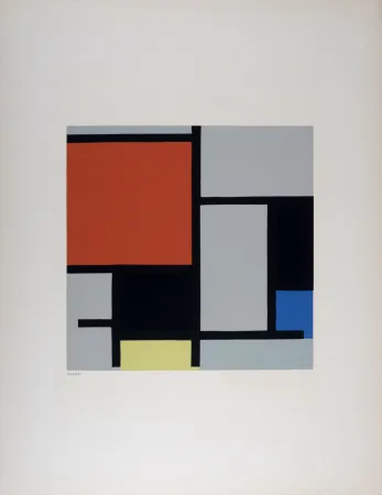 Zeefdruk Mondrian - Composition, 1953.