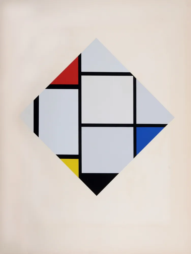 Zeefdruk Mondrian - Composition dans le carreau avec Rouge Jaune et Bleu, 1926 (1957)