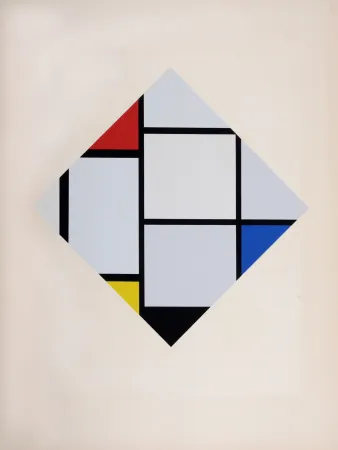 Zeefdruk Mondrian - Composition dans le carreau avec Rouge Jaune et Bleu, 1926 (1957)