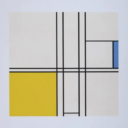 Zeefdruk Mondrian - Composition in Blue and Yellow, 1967