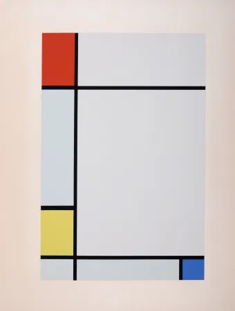 Zeefdruk Mondrian - Composition Rouge Jaune Bleu, 1957